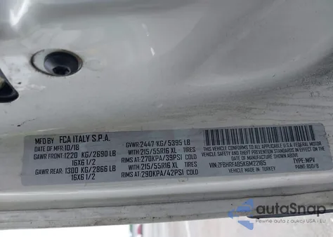 2019 Ram Promaster City Tradesman z USA, uszkodzony, nr VIN ZFBHRFAB5K6M22165